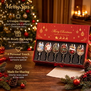 MerrySips Christmas wine glasses, product image 6