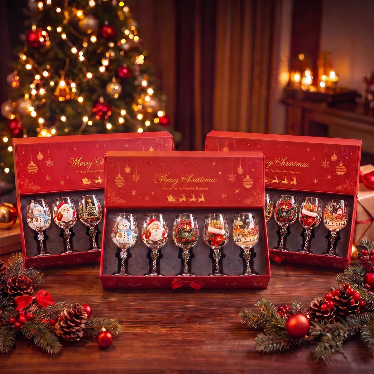 MerrySips Christmas wine glasses, product image 11