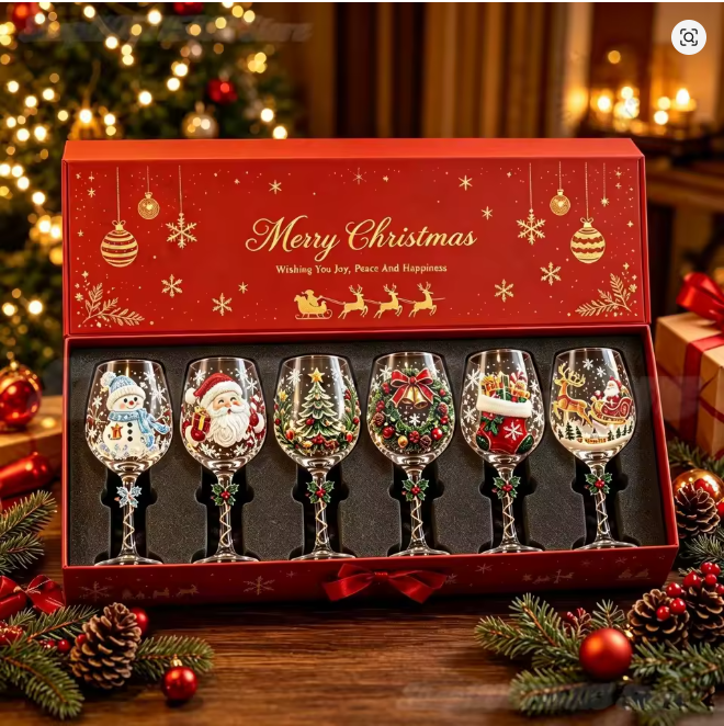 MerrySips Christmas wine glasses, product image 9